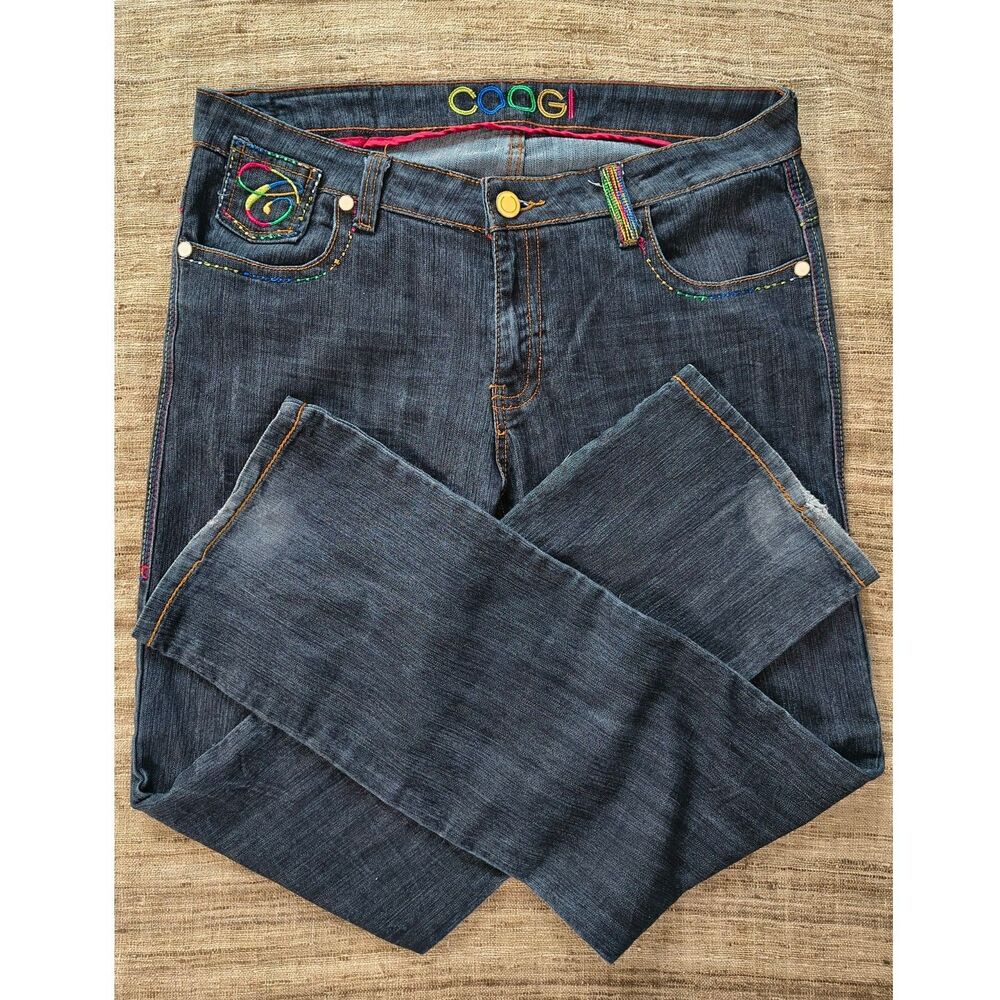Coogi Jeans Women's 18 Vintage Y2K Embroidered Bootcut Dark Wash Plus Size